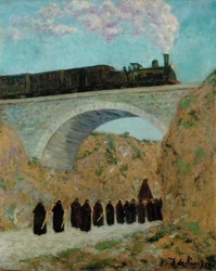 Langfredag ​​i Castilla (Spanien) - Maleri af Dario de Regoyos y Valdes (1857-1913)