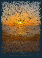 Solnedgang ved jordens ende, 2022 (digitalt kunstværk lavet på iPad)