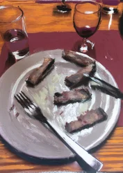 Carne al plato, 2017 (akrylmaling på trykt foto)
