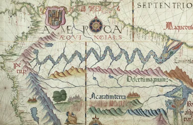 Det nordlige Sydamerika, detalje fra et verdensatlas, 1565