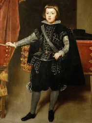 Barok: Portræt af spædbarnet Balthasar Charles (1629-1646) af Velazquez, Diego (1599-1660), ca. 1640. Olie på lærred