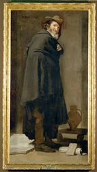 Moenippus, græsk satyrist og filosof fra det tredje århundrede f.v.t. (maleri på lærred)