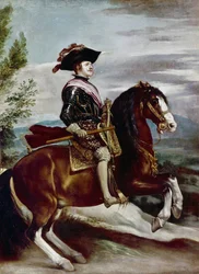 Portræt af Portræt af Philip IV til hest, ca. 1635 (olie på lærred)