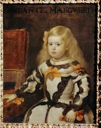 Portræt af infanta Margarita Teresa, datter af Felipe IV, konge af Spanien ...
