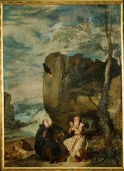 Sankt Antonius den Store og Sankt Paul, den første eremit, ca. 1642 (maleri på lærred)