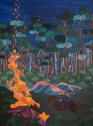 Brunnhilde  bålet ved Rhinen (collage)