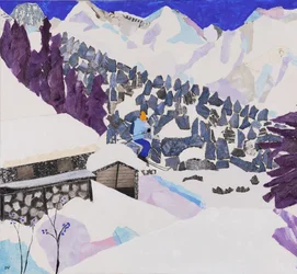 På ski hjem (collage)