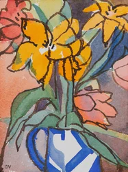 Tulipaner (akvarel og blæk)