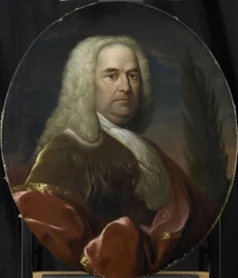 Portræt af Hugo du Bois, direktør for Rotterdam Chamber of the Dutch East India Company, valgt 1734