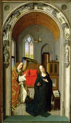 The Annunciation, c.1445 olie på panel detalje af 36895