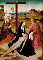 The Deploration of Christ Maleri på træ af Dirck (Dieric, Dirk) Bouts the Old (den Ældste) (1410-1475)