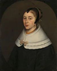 Portræt af en kvinde, menes at være Catharina Kettingh (1626/27-73), Hustru til Bartholomeus Vermuyden