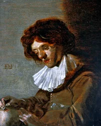 Studie af en ung mand, der udfører trepanation