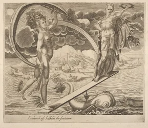 Fortune Using Man as a Plaything fra seks ordsprog om Fortune, ca. 1560.