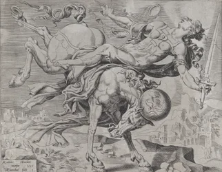 The World Disposing of Justice, fra The Unrestrained World, plade 1, 1550.