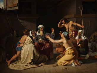 Noah og hans familie i Arken, 1835.