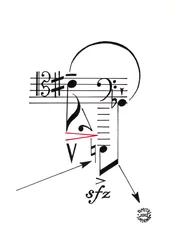 Helt - ansigt tegnet ved hjælp af musikalsk notation