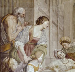 Historien om den hellige Cecilia: Cecilias død, detalje (Fresko)