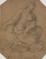 Putti, en engel i halvfigur og et kvindehoved. Studie til en Mariæ Bebudelse