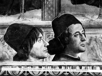 Portrætter af Matteo Franco og Luigi Pulci (1432-84) fra St. Francis