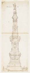 Design til obelisken til St. Dominic, Piazza San Domenico Maggiore, Napoli