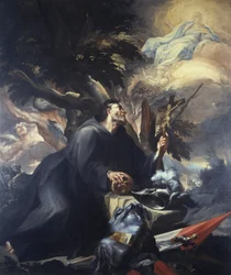 William Of Aquitaine In Penance, olie på lærred