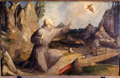 St. Francis modtager stigma. Beccafumi Domenico Mecarino (ca. 1486 - 1551)
