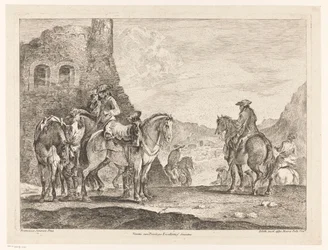 Ryttere ved en ruin