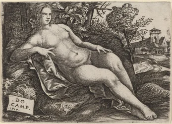 Venus liggende i et landskab