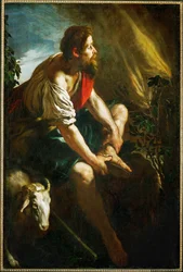 Moses og den brændende busk (maleri på lærred)