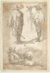 Figurstudier af soldater