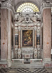 Bebudelse, alter, sjette kapel, ca. 1679 (olie på lærred) 345 x 200 cm