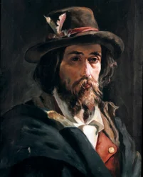 Risorgimento: "" Portræt af Francesco Nullo (1825-1863), italiensk patriot og løjtnant for hæren af ​​Giuseppe Garibaldi "" Maleri af Domenico Morelli (1826-1901) Privat samling