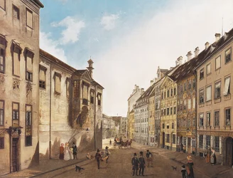 Residenzstrasse mod Max-Joseph-Platz i 1826