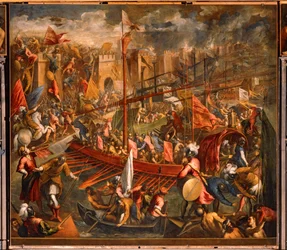 Korsfarernes erobring af Konstantinopel i 1204 (olie på lærred)