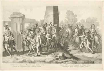 Soldater ved obelisk Alexander den Stores triumf i Babylon (serietitel)
