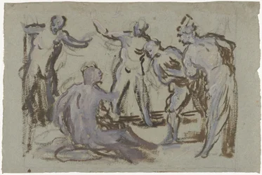 Job på møgbakken, omgivet af sine venner