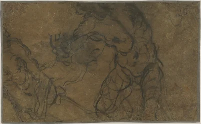 To mandlige figurer i bevægelse (verso)