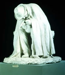 Old Man Eating Suppe, skulptur af Domenico Trentacoste (1859-1933)