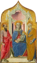 Madonna og barn på tronen med Sankt Peter og Sankt Paul, ca. 1430.