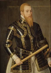 Eric XIV de Suede - Portræt af kong Erik XIV af Sverige (1533-1577), af Verwilt, Domenicus (aktiv 1544-1566). Olie på træ. Mål: 98x69 cm. Nationalmuseum Stockholm