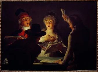 Fransk revolution: ""De patriotiske sangere"" Maleri af Dominique Doncre (1743-1820) 1794 Søn. 0,45 x 0,61 m Paris, Carnavalet Museum