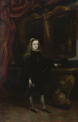 Portræt af Charles II (1661-1700) af Habsbourg i alderen 12, 1673-85
