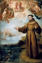 Forkyndelsen af ​​Sankt Antonius af Padua, maleri af Juan Carreno de Mirando