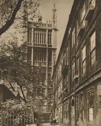 Pinnacled Tower of the Records Office fra Cliffords Inn, c1935.
