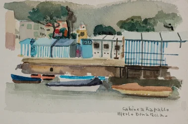 Hytter i Rapallo, ca. 1979 (akvarel på papir)