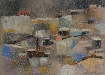 Snowfall, 2001 (pastel på fløjlspapir)