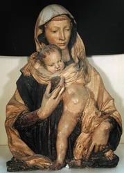 Madonna og barn (polykrom sten)