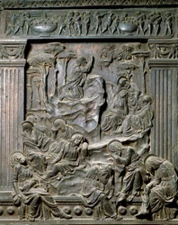 Bønnen ved Oliebjerget. Lavrelief af stolen til venstre, ca. 1460