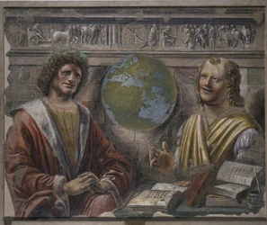 Heraklit og Demokrit, 1486